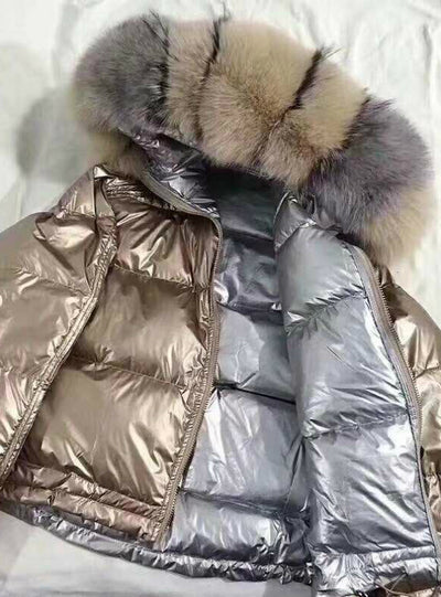 Real Fur Coat Natural Fox Fur Collar 2019 Winter Jacket 