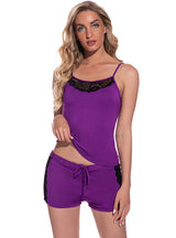 Women's Pajamas Suspenders Shorts Suit