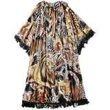 Tiger Tassel Wide Sleeves Casual Dress