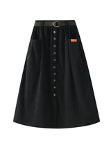 Winter Waist Corduroy Skirt