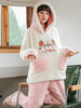 Pink Sheep Pocket Coral Fleece Pajamas Women Padded