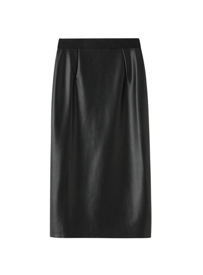High Waist Split Pu Hip Skirt