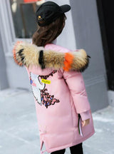 Children's Down Coat Girls' Embroidery Down Jacket