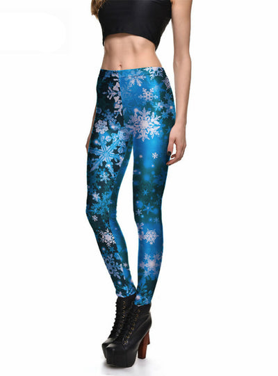 3D Print Women Blue Pants Hot Trousers