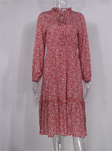 Ladies Long Sleeve Casual Flower Clothes Dresses