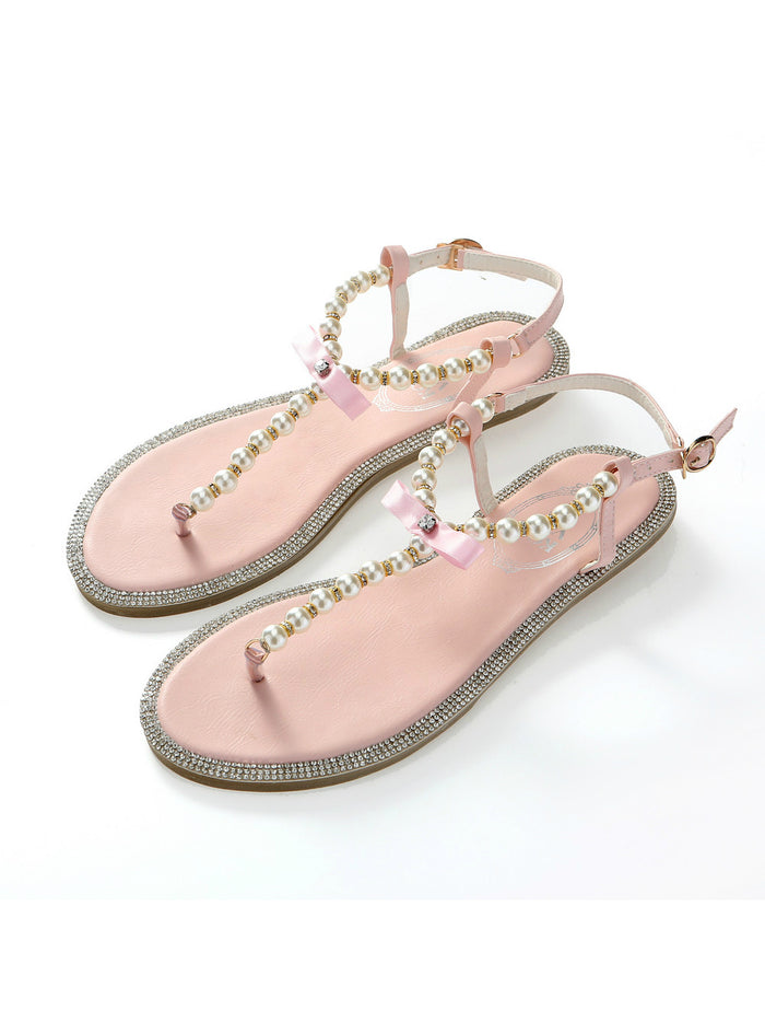 Diamond Pearl Women Sandals Flat Sandals