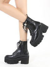 Pearl Round-headed Thick-soled Female Booties