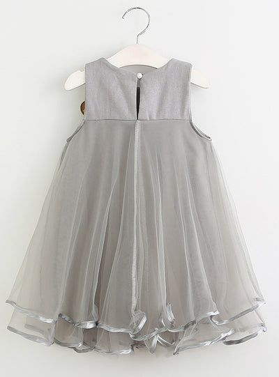 Princess Dress Sleeveless Appliques Floral Design 