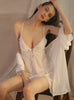 Sexy Ice Silk V-neck Bow Pajamas Set