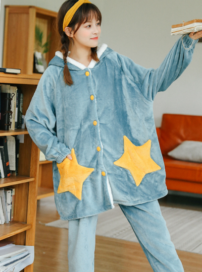 Blue Star Ovely Winter Coral Fleece Nightwear
