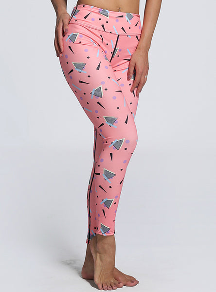 Print Pink Leggings Women Casual Sporting Legging 