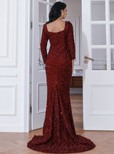 Mermaid Sequins Long Sleeve Party Dress