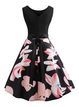 V-neck Printed Sleeveless Dress