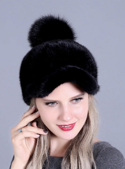 Warm Joker Fur Mink Baseball Cap