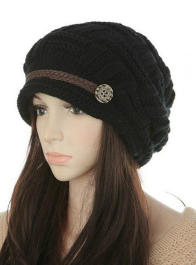 Bonnet Hat Female Knitted Crochet Cap Beanies