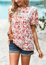 Printed Short-sleeved Round Neck Shirt