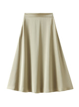 Medium Length Satin Silk Skirt