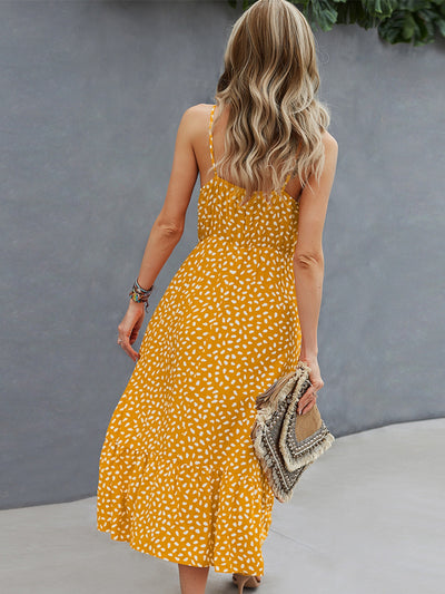 Sexy V-neck Printed Casual Dress