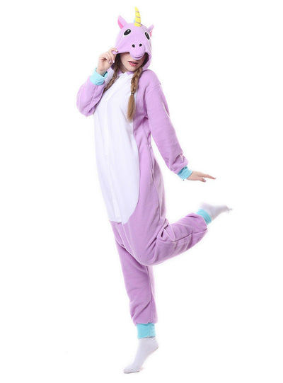 Flannel Purple Unicorn Onesie Pajama Animal Sleepwear