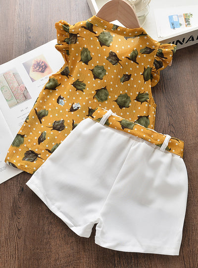 Chiffon Sleeveless Top Shorts Suit
