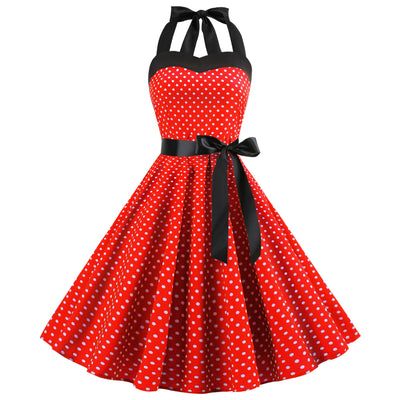 Dot Tube Top Dress Retro Big Swing Skirt