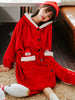 Winter Warm Flannel Christmas Snowman Bathrobe