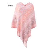 Cashmere Striped Cloak Fringed Pullover Dhawl