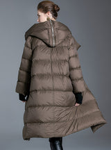 Knee Thickening Winter Hooded Down Jacket