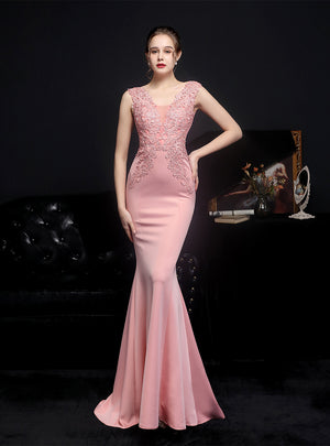 V-neck Appliques Sexy Party Dress