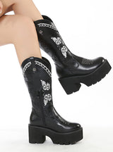 Thick-soled Embroidered Retro Women's Shoes