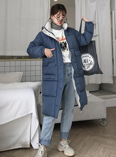 Hooded Ladies Coat Long Coats Parka Oversize