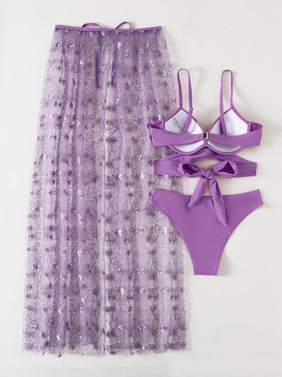 Split Steel Ring Three-piece Bikini