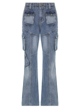 Symmetrical Pocket High Waist Loose Pant