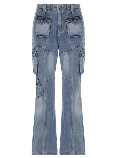 Symmetrical Pocket High Waist Loose Pant