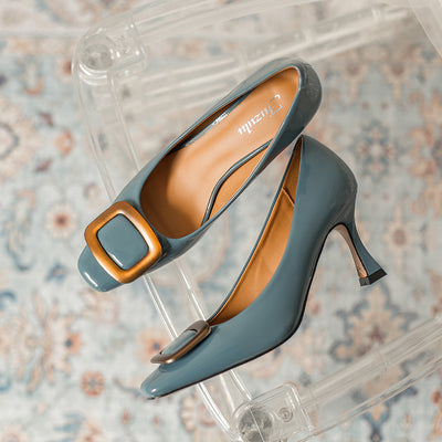 Professional Thin Heel Square Toe Shoes