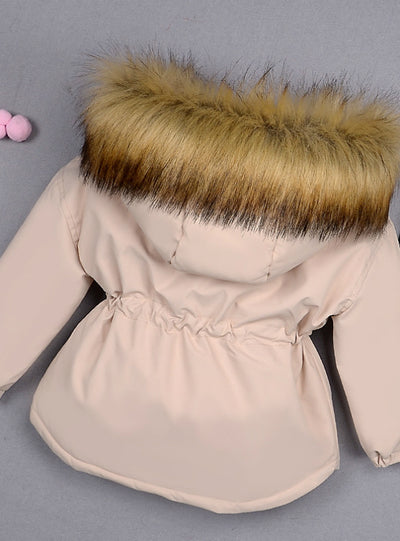 Baby Girl Denim Jacket Plus Fur Warm Toddler
