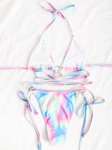 Gradient Bandage Sexy Backless Bikini