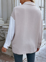 Long Sleeve Casual Color Matching Shirt