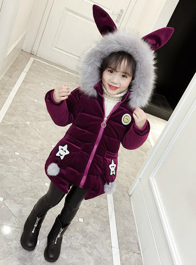 Velvet Padded Cotton-Padded Jacket For Children