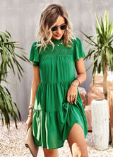 Short Sleeve Slim Waist Dress