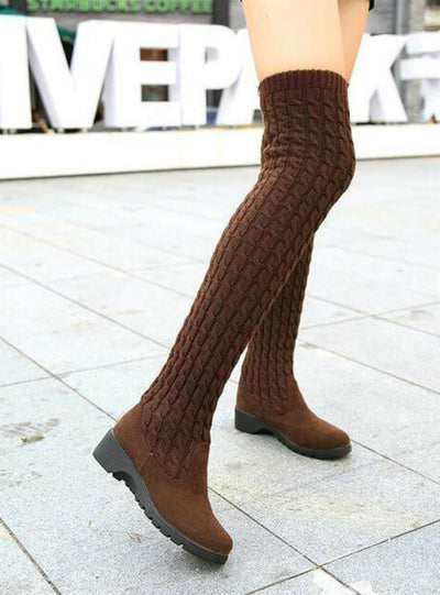 Knee High Boots Elastic Slim Warm Long Thigh
