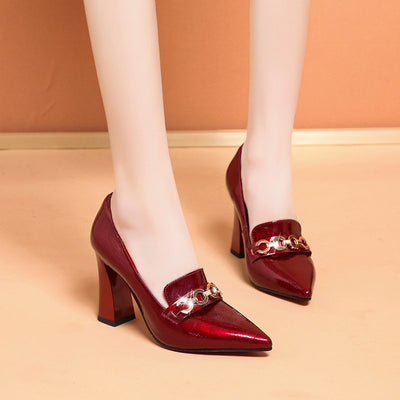 Fashion Pointy Small Leather Shoes