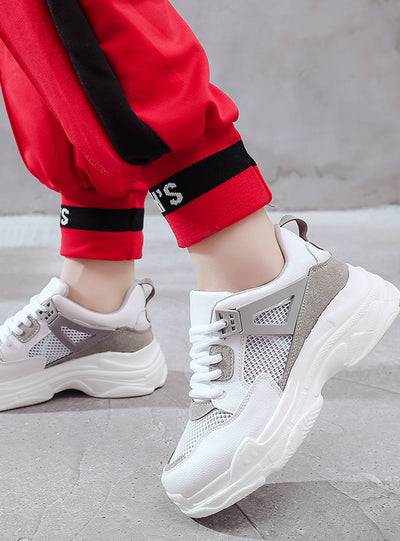 Flat Heels Casual Sneakers Western Style Platform Grey Flats