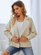 Casual Lace Up Top Coat