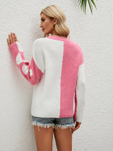 Long Sleeve Love Pattern Turtleneck Sweater