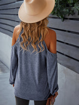 Lace Stitching Hollow Sexy T-shirt