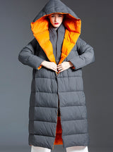 Thick Hooded White Duck Down Warm Coat