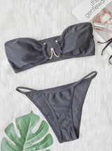 Metal Accessory Hollow Swimsuit