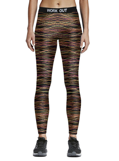 Elastic Slim Fitness Legging Stripe Print Leggings 