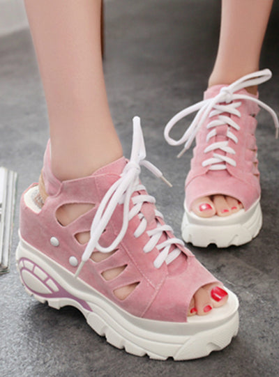 Fashion Hollow Wedges Gladiator Sandals Women High Heel